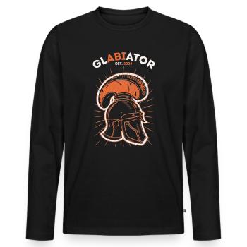 Glabiator Studium Abschlussklasse Abitur Abi 2024 - Männer Premium Bio Langarmshirt - Schwarz - Vorne - Nico (187cm)