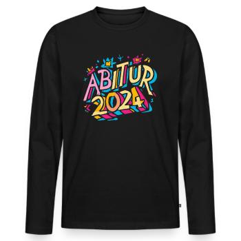 Abitur 2024 Abi Studium Abschlussklasse - Männer Premium Bio Langarmshirt - Schwarz - Vorne - Nico (187cm)