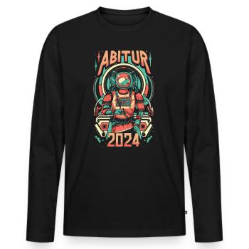 Abitur 2024 Abi Abschlussklasse Astronaut - Männer Premium Bio Langarmshirt - Schwarz - Vorne - Nico (187cm)
