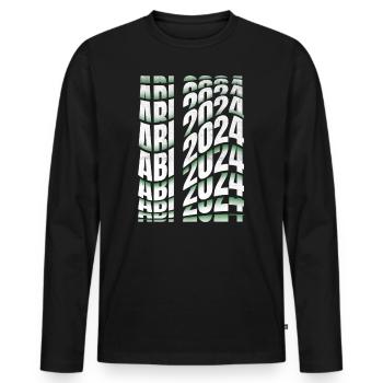 Abitur 2024 Abi Studium Abschlussklasse - Männer Premium Bio Langarmshirt - Schwarz - Vorne - Nico (187cm)