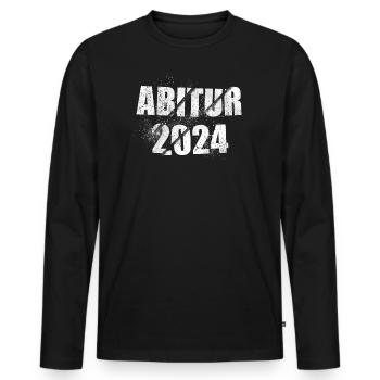 Abitur 2024 Abi Studium Abschlussklasse - Männer Premium Bio Langarmshirt - Schwarz - Vorne - Nico (187cm)