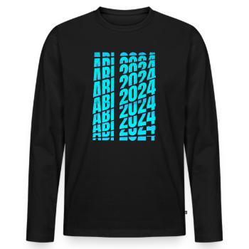 Abitur 2024 Abi Studium Abschlussklasse - Männer Premium Bio Langarmshirt - Schwarz - Vorne - Nico (187cm)