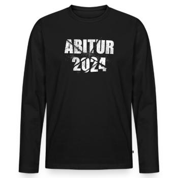 Abitur 2024 Abi Studium Abschlussklasse - Männer Premium Bio Langarmshirt - Schwarz - Vorne - Nico (187cm)