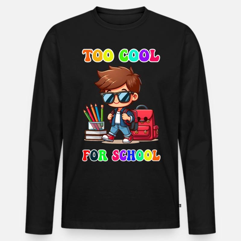 To cool for school - Männer Premium Bio Langarmshirt - Schwarz