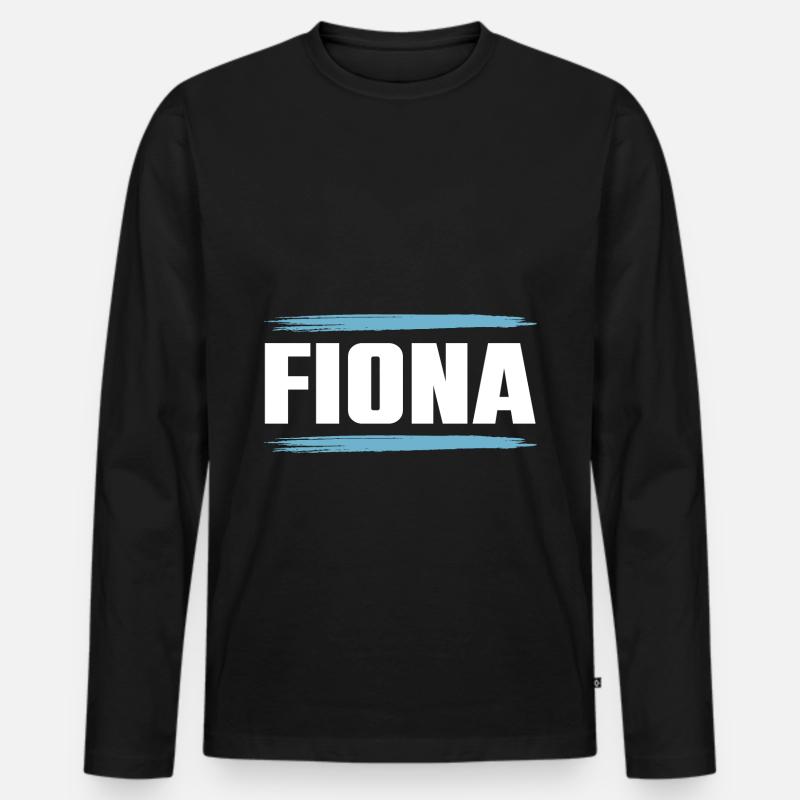 Fiona - Männer Premium Bio Langarmshirt - Schwarz