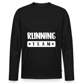 Équipe de course à pied - T-shirt manches longues Premium bio Homme - noir - Devant - Nico (187cm)