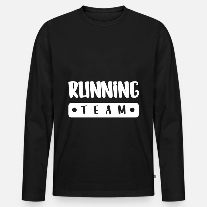 Running Team - Männer Premium Bio Langarmshirt - Schwarz