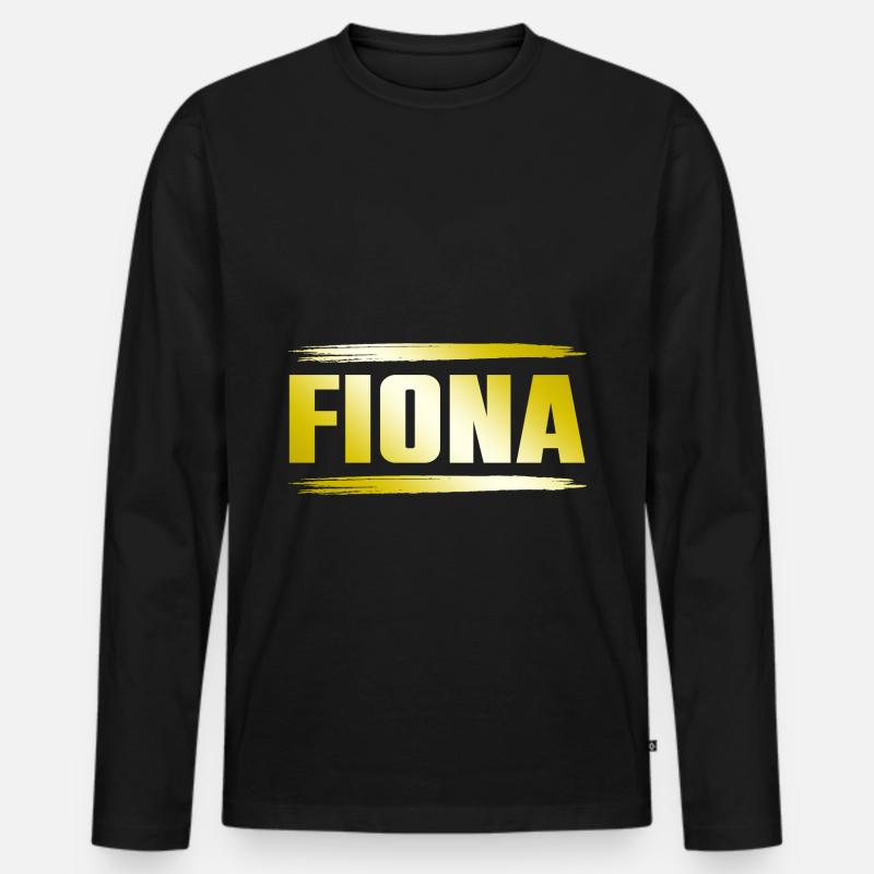 Fiona - Männer Premium Bio Langarmshirt - Schwarz