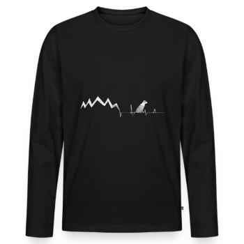 Hund - Herzklopfen - Berge - (3) - Männer Premium Bio Langarmshirt - Schwarz - Vorne - Nico (187cm)