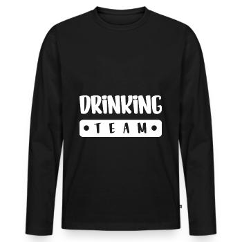 Drinking Team - Männer Premium Bio Langarmshirt - Schwarz - Vorne - Nico (187cm)