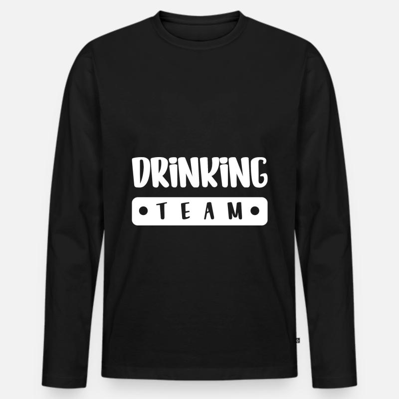 Drinking Team - Männer Premium Bio Langarmshirt - Schwarz