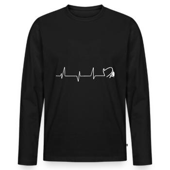 Battement de cœur - Cœur - Escalade - - T-shirt manches longues Premium bio Homme - noir - Devant - Nico (187cm)