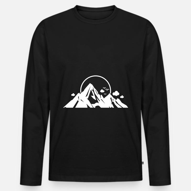 Berge Symbol - Männer Premium Bio Langarmshirt - Schwarz