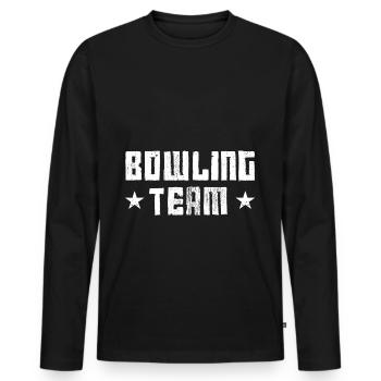 Équipe de bowling - T-shirt manches longues Premium bio Homme - noir - Devant - Nico (187cm)