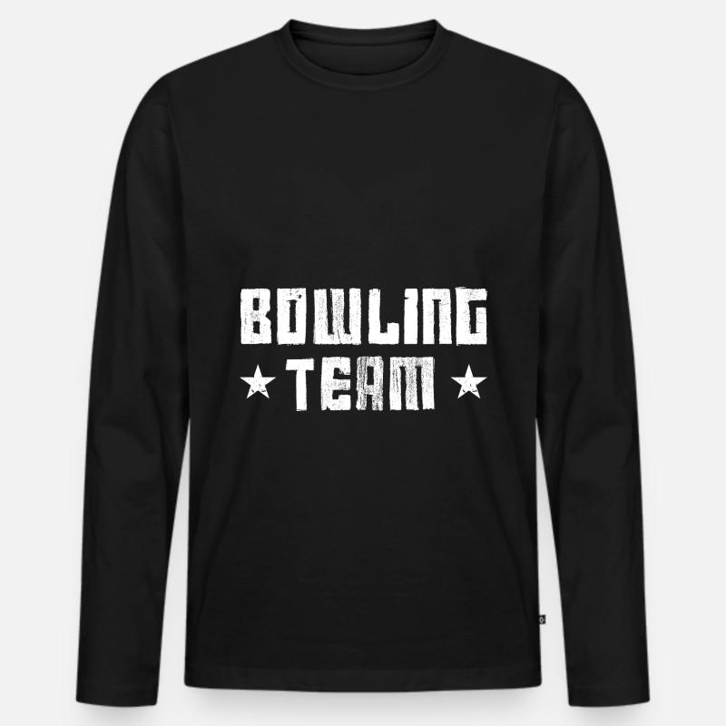 Bowling Team - Männer Premium Bio Langarmshirt - Schwarz