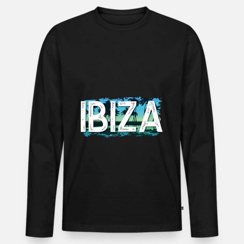 Ibiza - Männer Premium Bio Langarmshirt - Schwarz