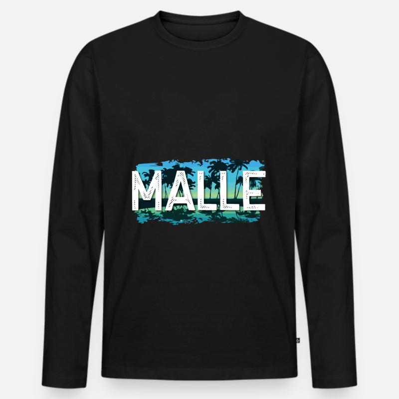 Malle - Männer Premium Bio Langarmshirt - Schwarz