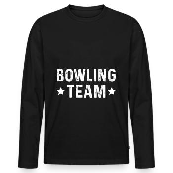 Équipe de bowling - T-shirt manches longues Premium bio Homme - noir - Devant - Nico (187cm)
