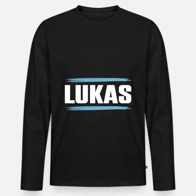 Lukas - Männer Premium Bio Langarmshirt - Schwarz