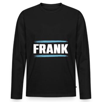 Frank - Men's Premium Organic Long Sleeve Shirt - black - Front - Nico (187cm)