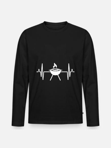 Steak Pulse Meat - Men's Premium Organic Long Sleeve Shirt - black
