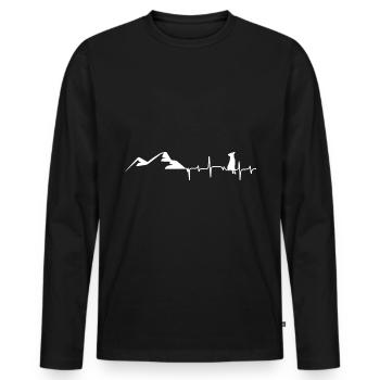 Ziege - Herzklopfen - Berg - (7) - Männer Premium Bio Langarmshirt - Schwarz - Vorne - Nico (187cm)