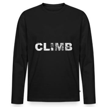 Climbing - (2) - Men's Premium Organic Long Sleeve Shirt - black - Front - Nico (187cm)