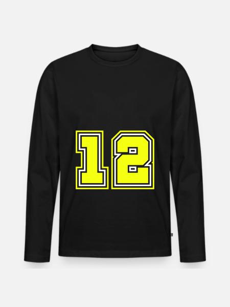 Symbole de 12 chiffres - T-shirt manches longues Premium bio Homme - noir