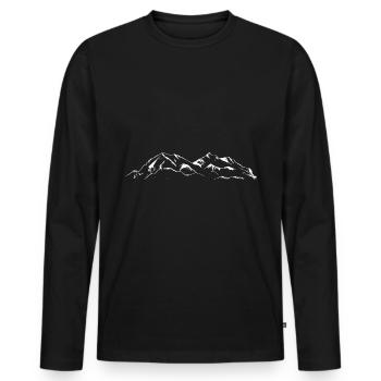 Montagne - (5) - T-shirt manches longues Premium bio Homme - noir - Devant - Nico (187cm)