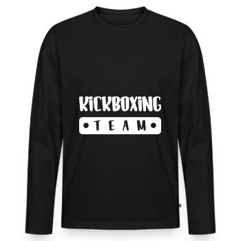 Kickboxing Team - Men's Premium Organic Long Sleeve Shirt - black - Front - Nico (187cm)