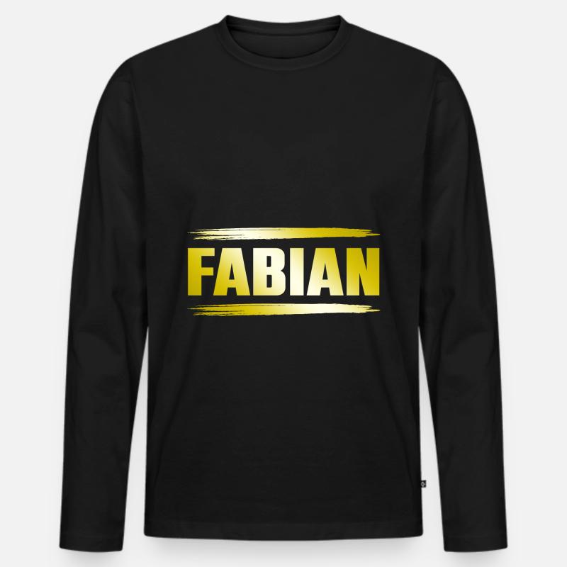 Fabian - Männer Premium Bio Langarmshirt - Schwarz