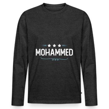Mohammed - Men's Premium Organic Long Sleeve Shirt - heather anthracite - Front - Nico (187cm)