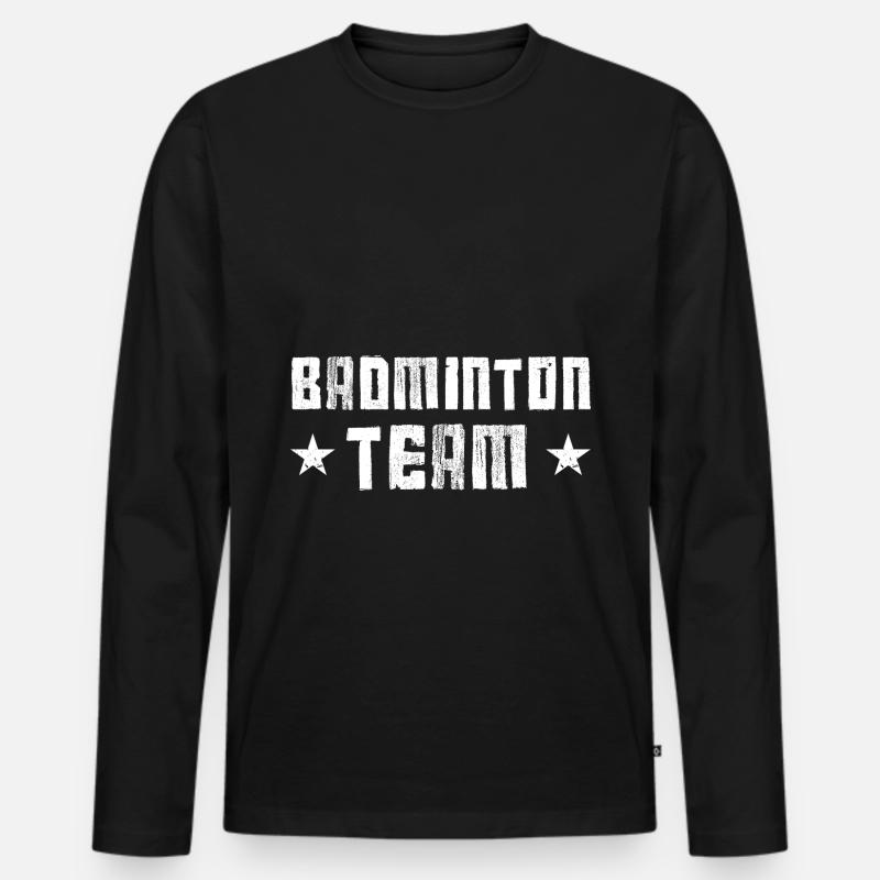 Badminton Team - Männer Premium Bio Langarmshirt - Schwarz
