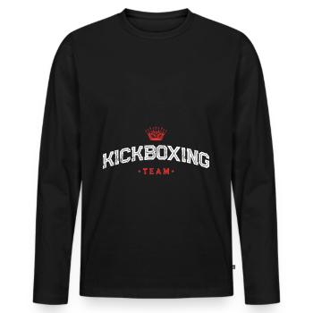 Kickboxing Team - Men's Premium Organic Long Sleeve Shirt - black - Front - Nico (187cm)