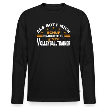 Volleyball Volleyballtrainer Geschenk Volleyballer - Männer Premium Bio Langarmshirt - Schwarz - Vorne - Nico (187cm)