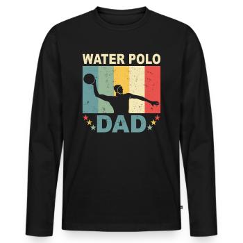 Water water-polo cadeau water-polo papa - T-shirt manches longues Premium bio Homme - noir - Devant - Nico (187cm)