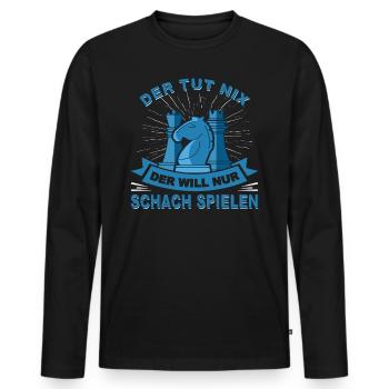 Schachbrett Schach Matt Geschenk Schachspieler - Männer Premium Bio Langarmshirt - Schwarz - Vorne - Nico (187cm)