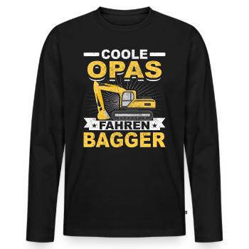 Baggerführer Geschenk Baggerfahrer Opa Bagger - Männer Premium Bio Langarmshirt - Schwarz - Vorne - Nico (187cm)