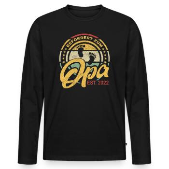 Befördert zum Opa Großvater seit 2022 Geschenk - Männer Premium Bio Langarmshirt - Schwarz - Vorne - Nico (187cm)