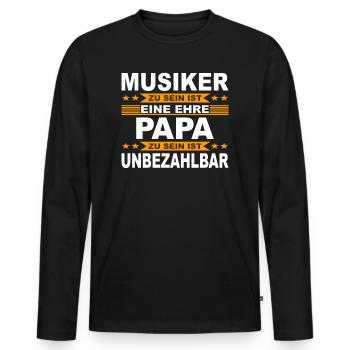 Musiker Geschenk Musikant Musik Papa Komponist - Männer Premium Bio Langarmshirt - Schwarz - Vorne - Nico (187cm)