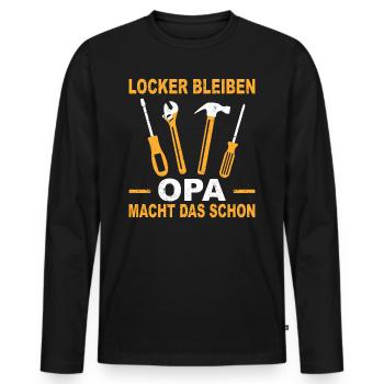 Handwerk Großvater Opa Geschenk Reparieren - Männer Premium Bio Langarmshirt - Schwarz - Vorne - Nico (187cm)