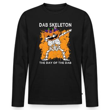 Dab Skeleton, The Day Of The Deb - Men's Premium Organic Long Sleeve Shirt - black - Front - Nico (187cm)