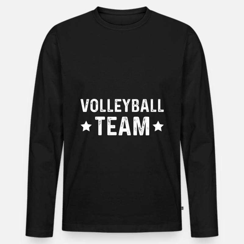 Volleyball Team - Männer Premium Bio Langarmshirt - Schwarz