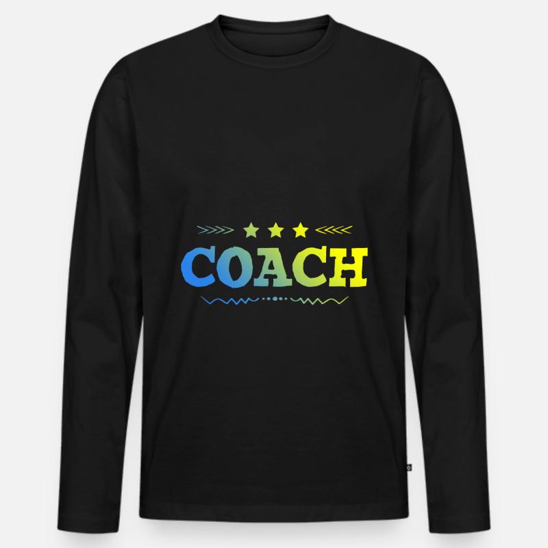 Coach Trainer - Männer Premium Bio Langarmshirt - Schwarz