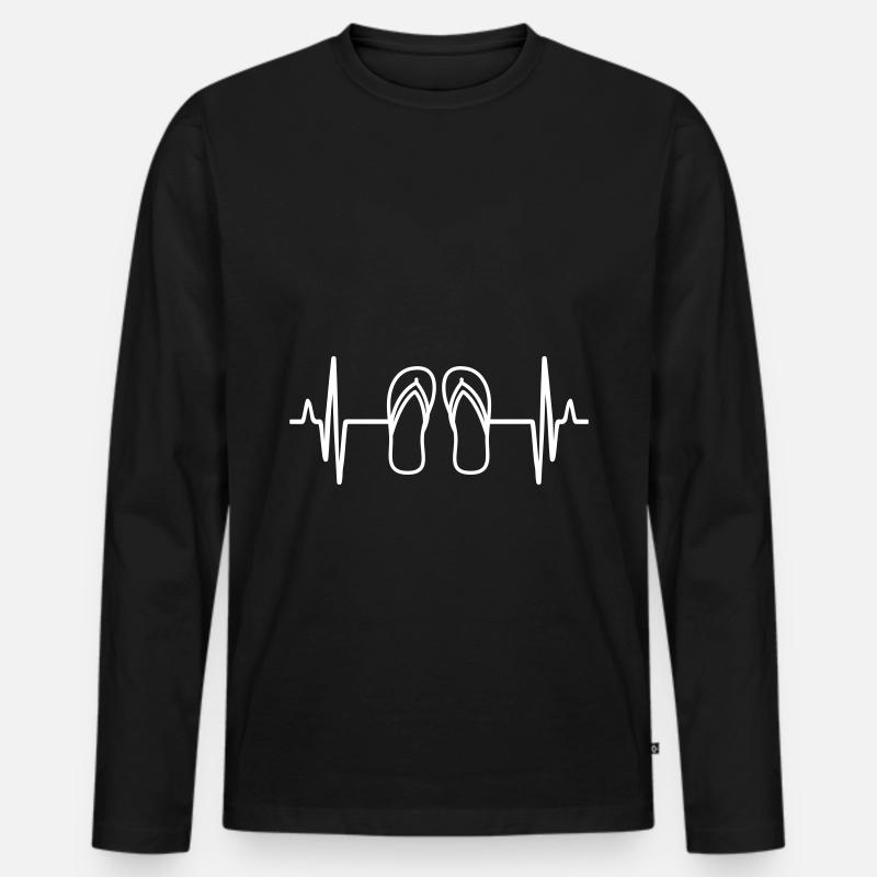 Badelatschen Puls - Männer Premium Bio Langarmshirt - Schwarz