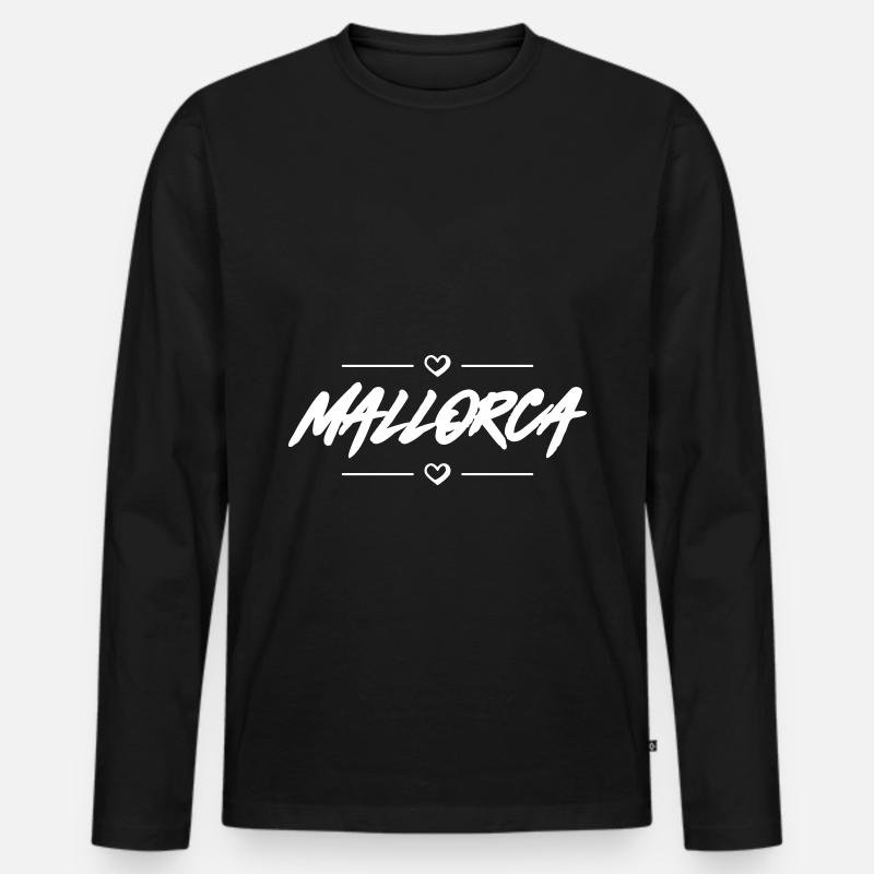 Mallorca Herz - Männer Premium Bio Langarmshirt - Schwarz