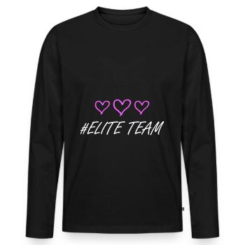 Équipe d’élite Heart Love - T-shirt manches longues Premium bio Homme - noir - Devant - Nico (187cm)