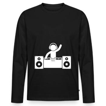 dj turntables - Männer Premium Bio Langarmshirt - Schwarz - Vorne - Nico (187cm)
