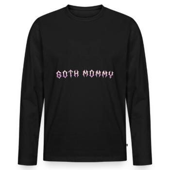 Maman gothique ! Esthétique gothique Croix Y2K - T-shirt manches longues Premium bio Homme - noir - Devant - Nico (187cm)