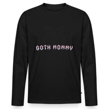 Maman gothique ! Esthétique gothique Croix Y2K - T-shirt manches longues Premium bio Homme - noir - Devant - Nico (187cm)